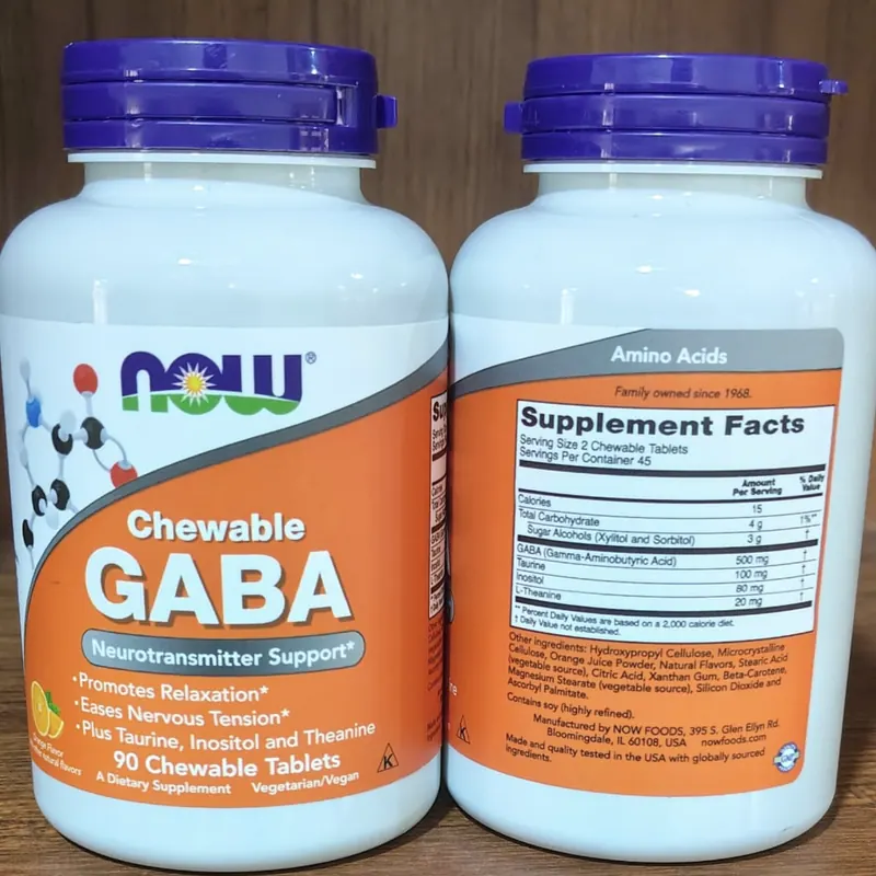 Chewable GABA by NOW Foods — 90 chewable tablets (45 servings)