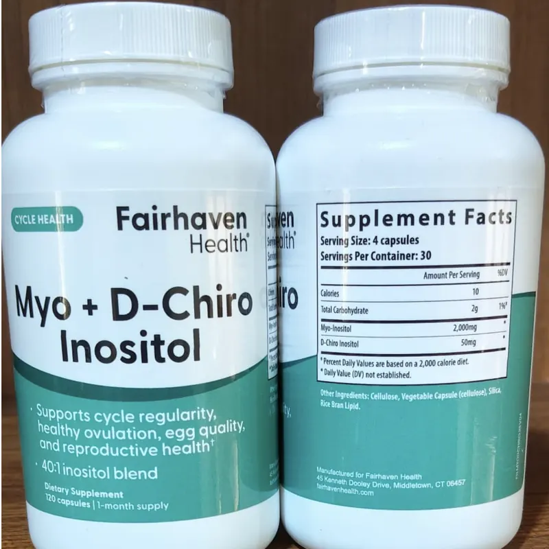 Myo + D-Chiro Inositol by Fairhaven Health — 120 capsules (30 servings, 1-month supply)